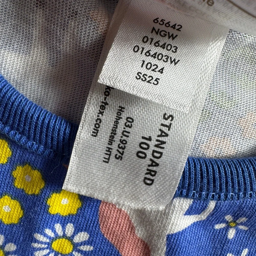 Hanna Andersson Pocket Dress Youth 5 Blue Unicorn Floral Cotton Casual Everyday